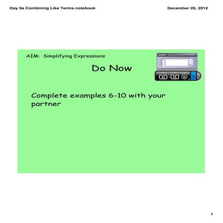 Day 1 combining like terms | PDF