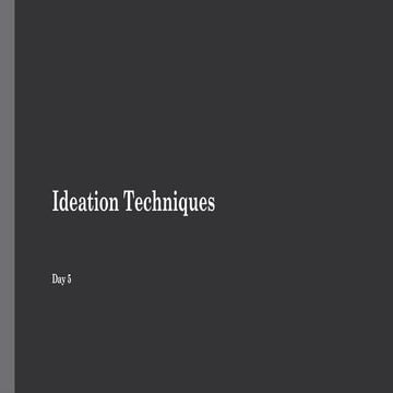 Ideation Techniques in Design Thinking by Payal