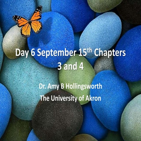 Day 6 September 15th Chapters 3 and 5