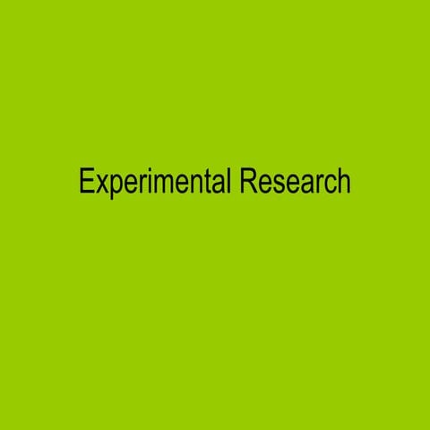 experimental research