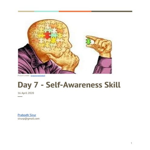 Day 7   self-awareness skill