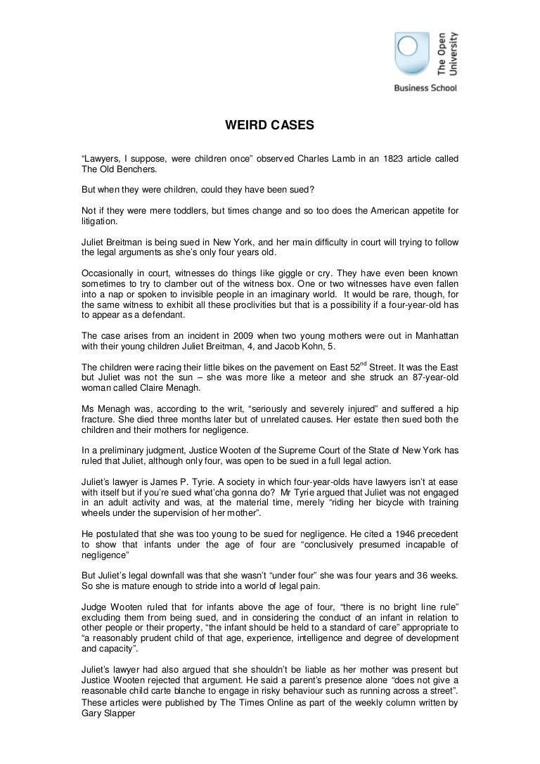 Day 7 Weird Cases Can You Sue A Child Day 7 Weird Cases Can You Sue A Child