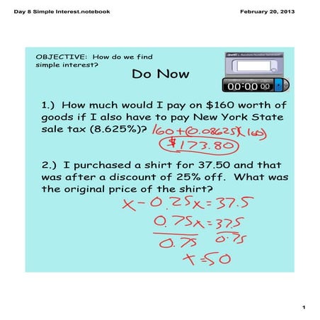 Day 8 simple interest