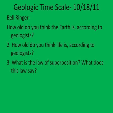 Day 9  geo time scale