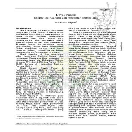 Dayak punan   gahary dan ancaman sibsistensi