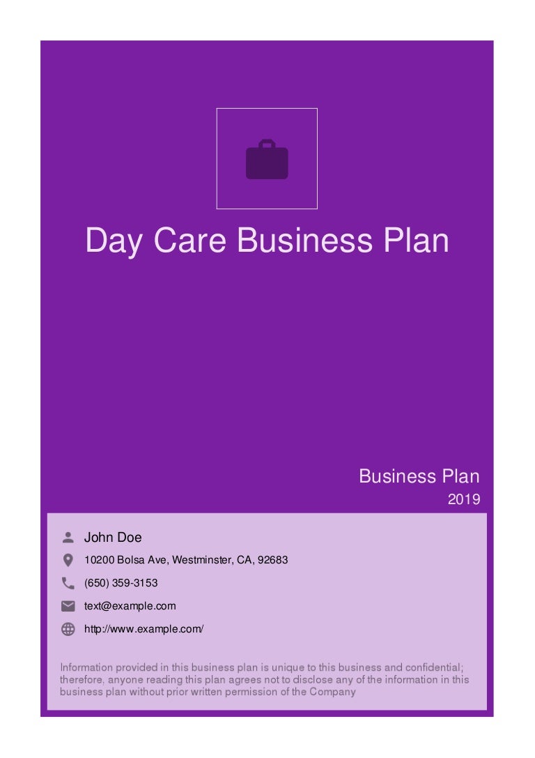 day care business plan example