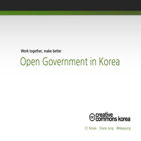 "Open Government in Korea" in 2012 CC Asia-Pac Conference