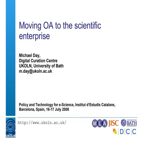 Moving OA to the scientific enterprise