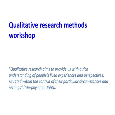Day four qualitative workshop presentation 