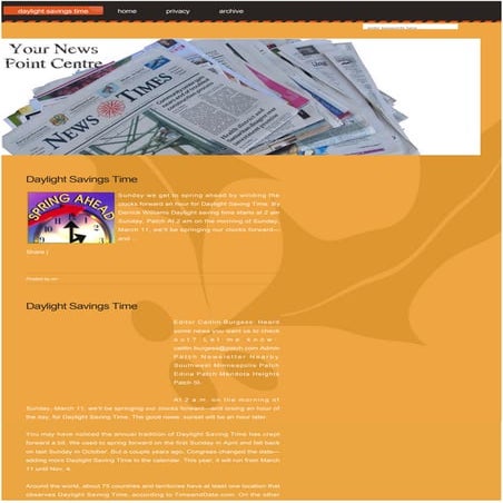 Daylight savings time