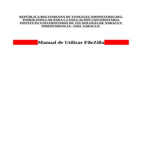 Manual de utilizar FileZilla