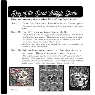 Day of the dead zentagle skulls 