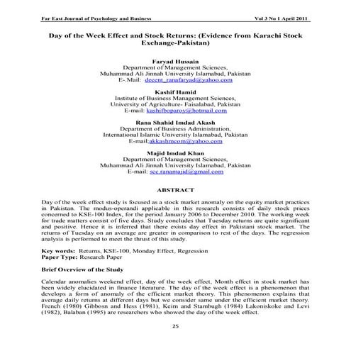 Day of the week effect