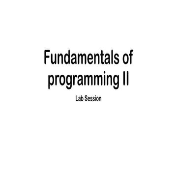Fundamentals Of Programming II in C++ at MWU