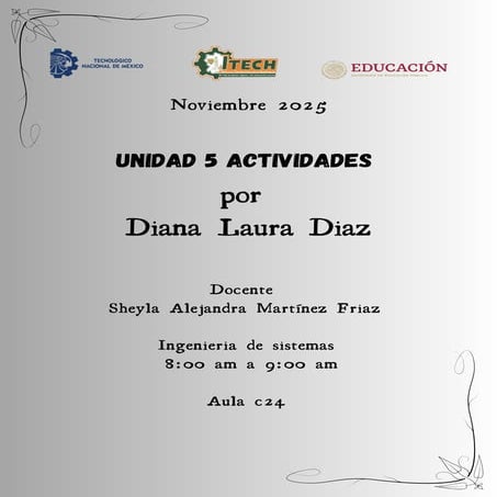Actividades de la Unidad 5 en Ingeniería de Sistemas - Noviembre 2025 | PDF