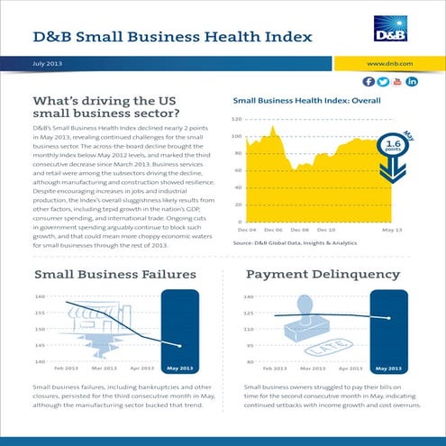 D&B Small Business Health Index (July 2013)