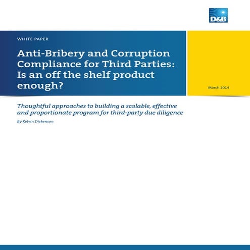 Anti-Bribery and Corruption Compliance for Third Parties
