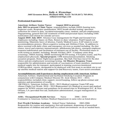 Sally resume | DOC