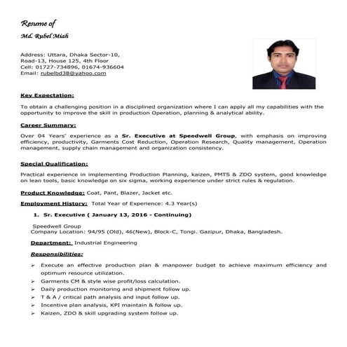 Rubel CV  April 17 ,2016