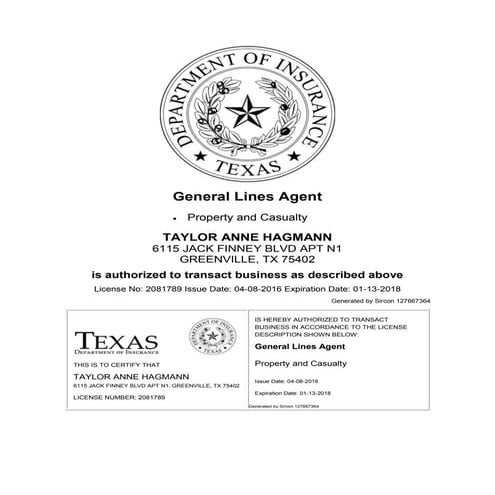 Property and Casualty License | PDF
