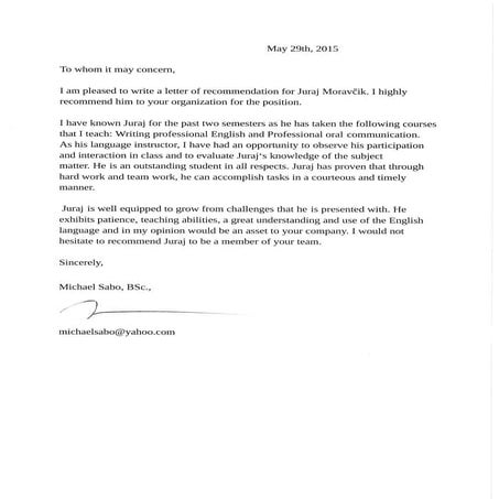 Reference Letter | PDF