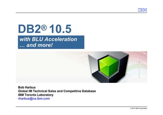 Db2 blu acceleration and more