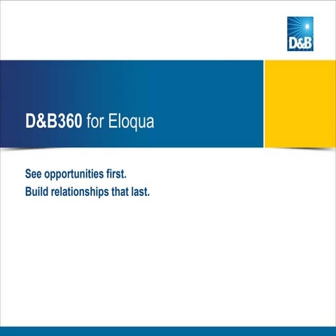 D&B360 for Oracle Eloqua