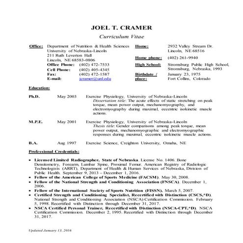 Curriculum Vitae_Cramer 01132016