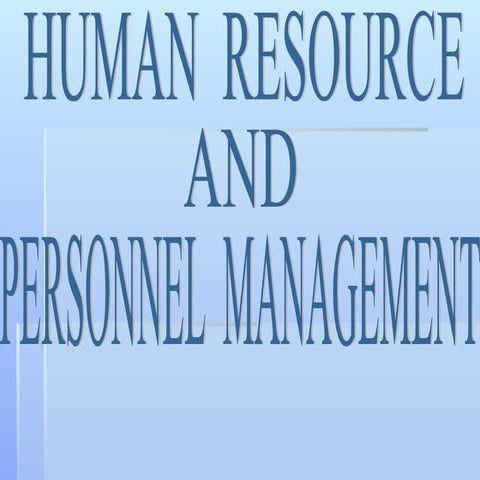Personnel Management | PPTX