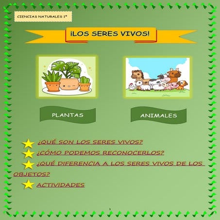 DBA 1° Ciencias Naturales - Los seres vivos. By María Fernanda Causil Pernett