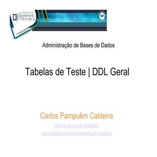 DBA | Tabelas de teste