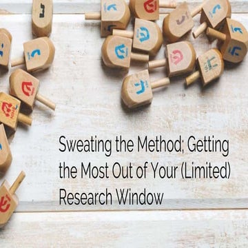 DBA #15 Sweating the Method: Getting the Most Out of Your (Limited) Research Window by Wei Lieh