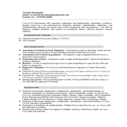 Vineeth_Vmware_Cisco UCS