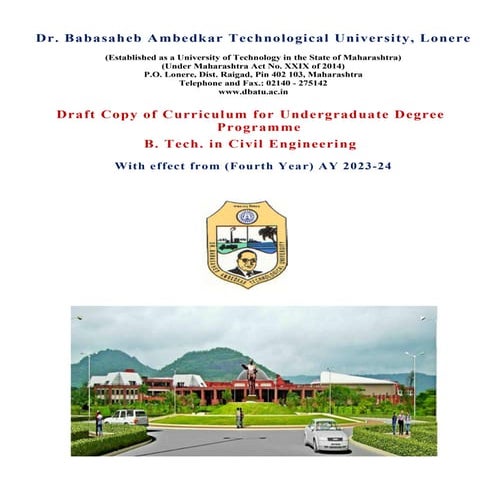 DBATU Civil Engineering Syllabus 2023-24