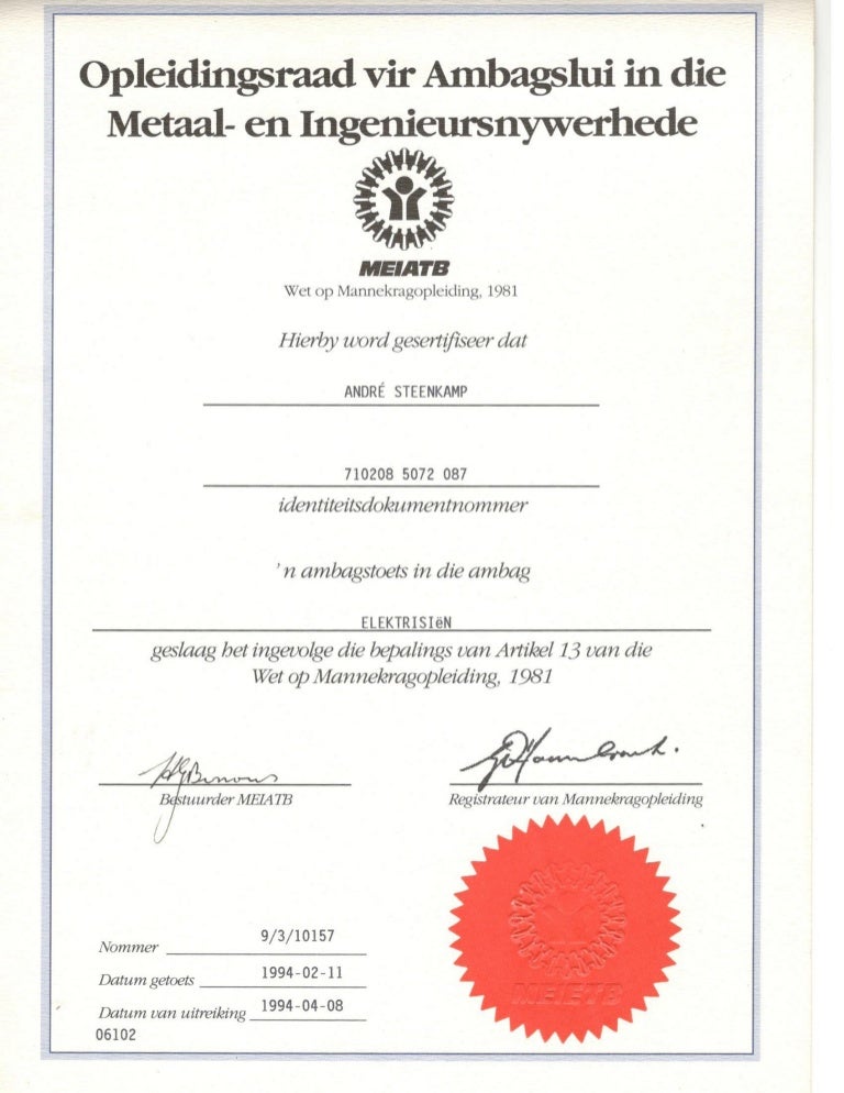 Electrical Qualification trade