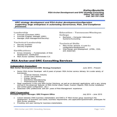 Rsa archer training | PPTX