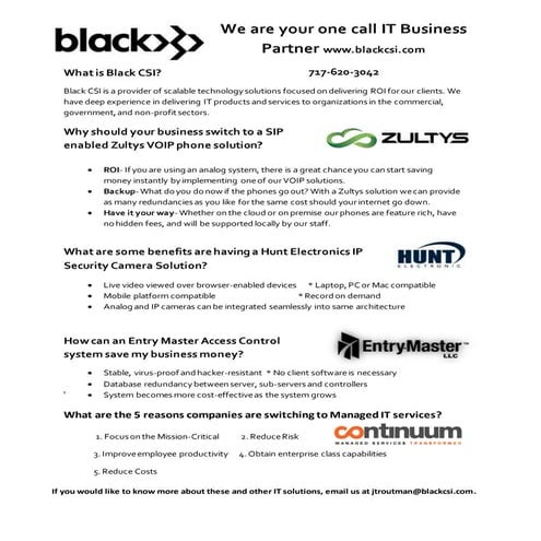 Introducing Black CSI Your IT Business Partner