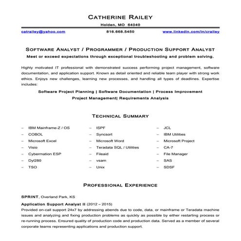 Catherine Railey Resume - 2015