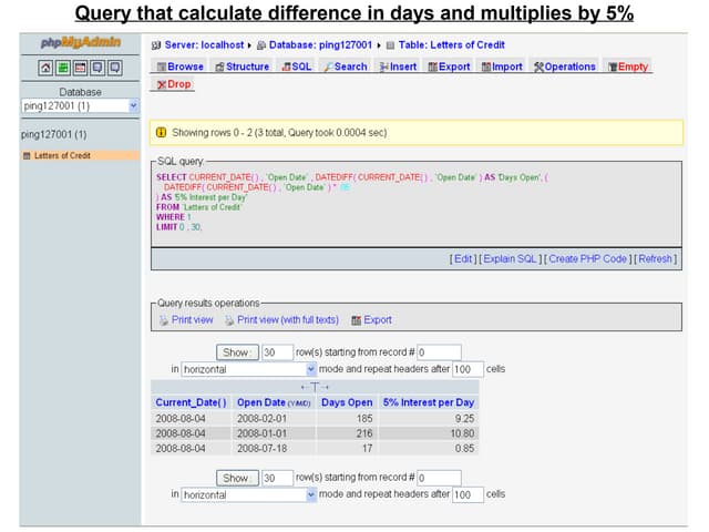 DateDiffQuery