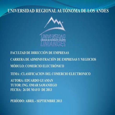 CLASIFICACION DEL COMERCIO ELECTRONICO