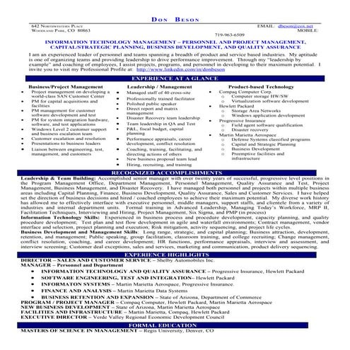 D Beson Resume 7 2009