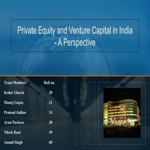 Private Equity and Venture Capital in India | PPT