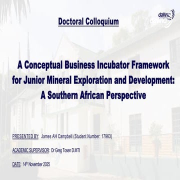 DBL Doctoral Colloquium Presentation: A Conceptual Business Incubator Framewo...