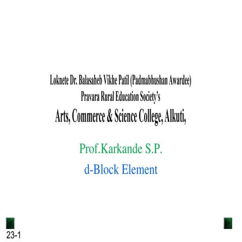 D_Block_Elements.ppt for class 11th chemistry