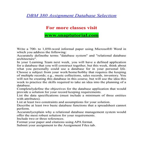 Dbm 380 Effective Communication-snaptutorial.com
