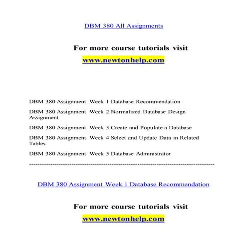 Dbm 380 Your world/newtonhelp.com