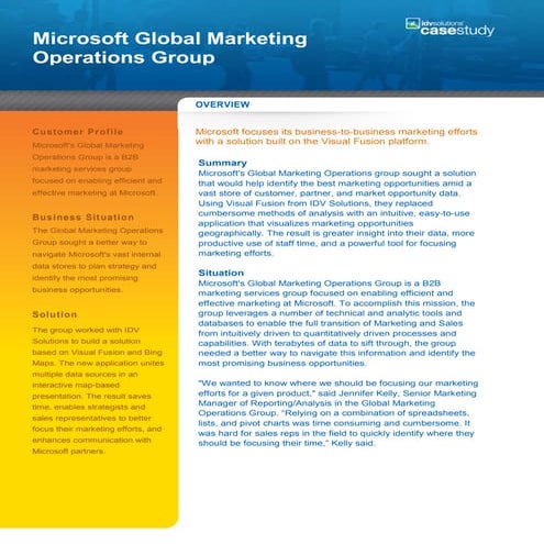 Microsoft Global Marketing Operations Case Study