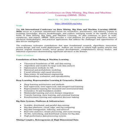 7th International Conference on Data Mining & Machine Learning (DMML ...