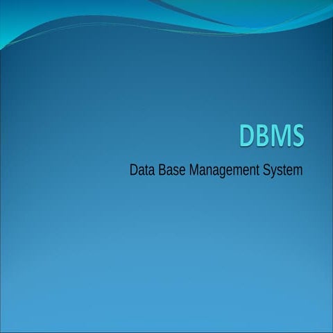 DBMS.ppt its about data show and data management | PPT