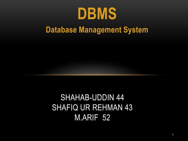 Dbms Presentation Ppt Dbms Presentation Ppt